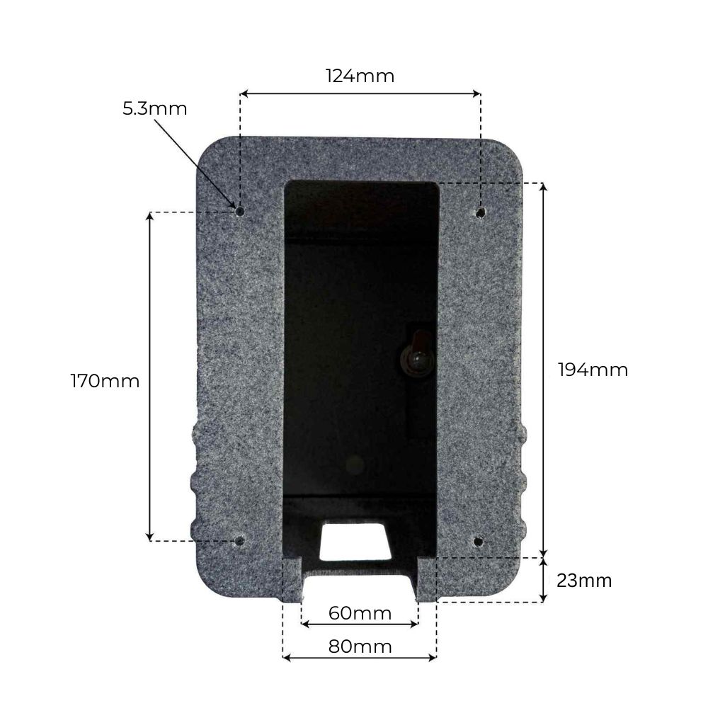 Tap Safe Rear Product Dimensions
